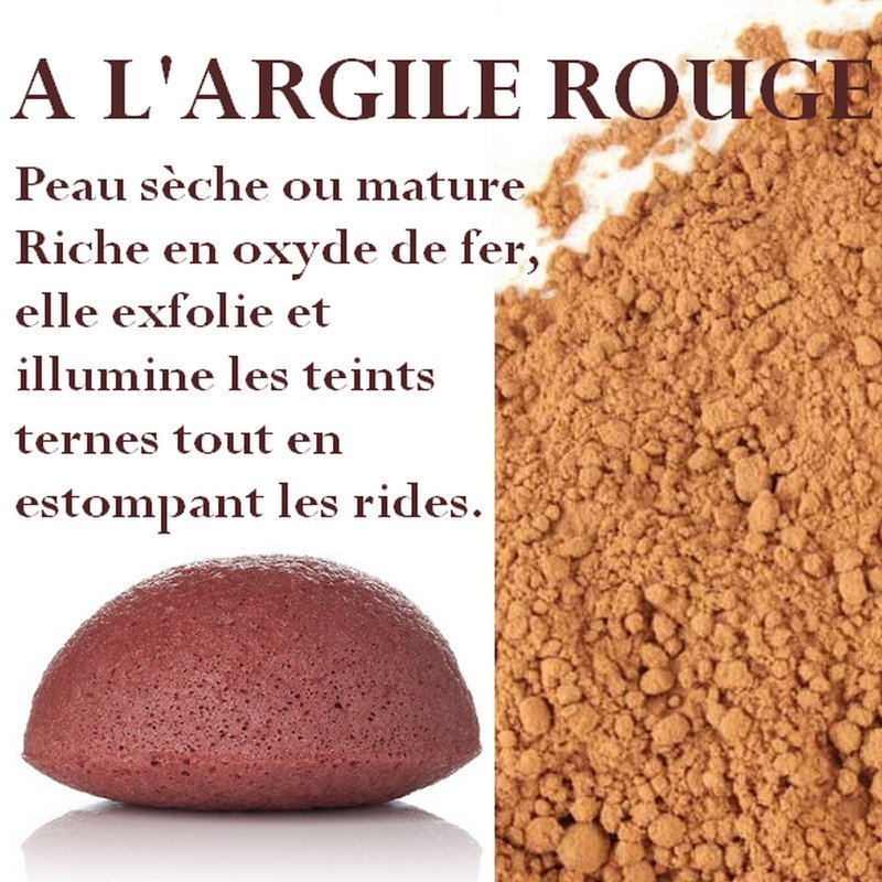 Natural Konjac Sponge for Face with Red Clay