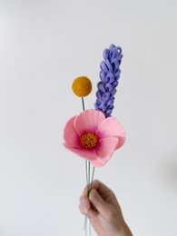 Følte blomster Lavendel Center lilla