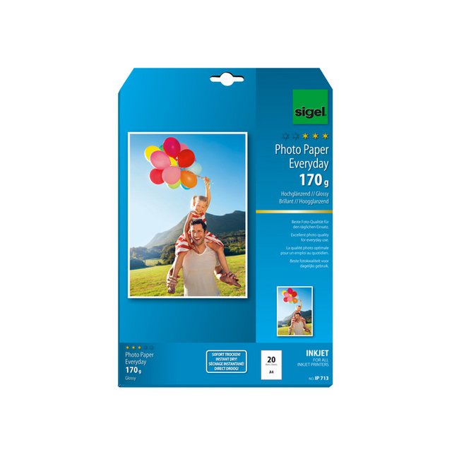 Inkjet photo paper Sigel A4 Everyday+ 170gsm white 20 sheets high gloss