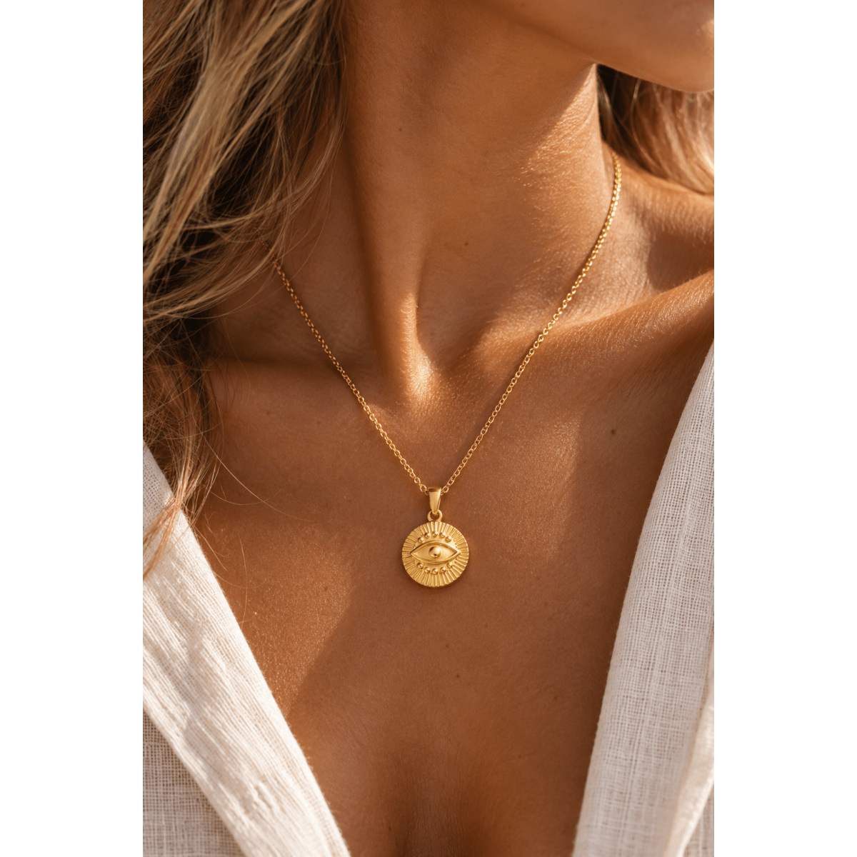 Auralis – Collana Occhio Protettivo Oro Waterproof
