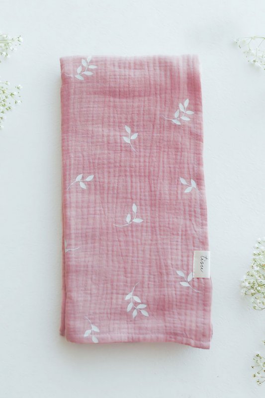 TISU muslin svøb, Blush Leaves