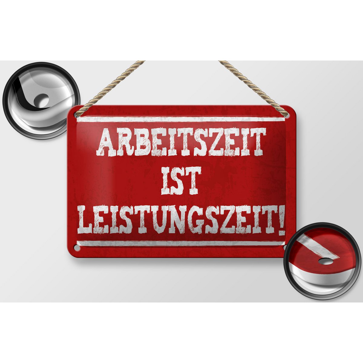 Tin sign saying 18x12cm Working time is performance time decoration