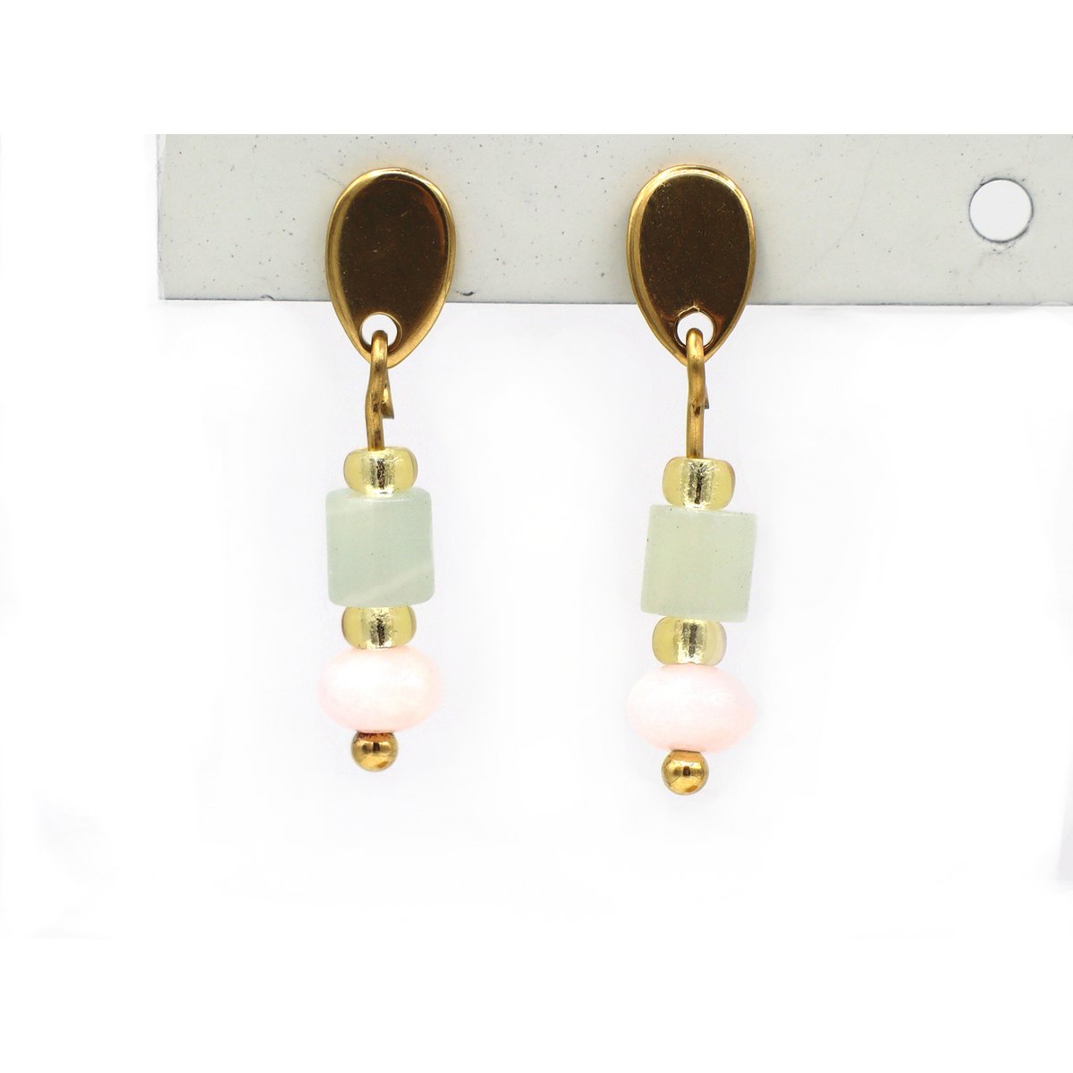 Oorbellen Paru chalcedoon, zilver of goud roestvrijstaal
