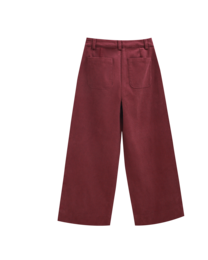 Pantalon long en velours côtelé pour fille couleur aubergine P80-11604175