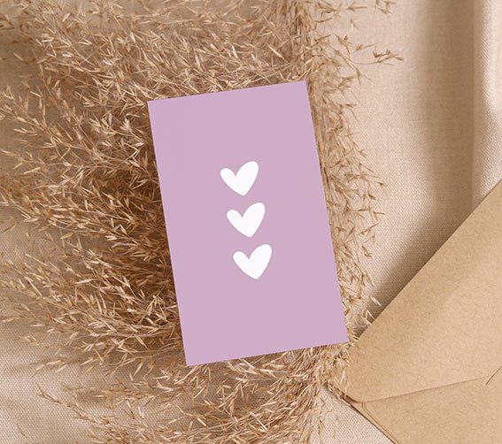 Mini card | Purple hearts