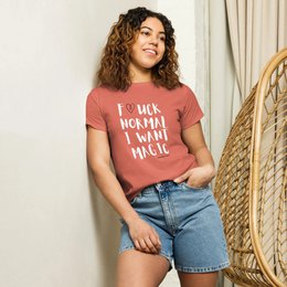 T-shirt damski F*CK NORMAL CHCĘ MAGII T-shirt damski z wysokim stanem
