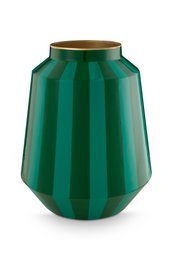 Vase Metal Stripes Green 24x29cm