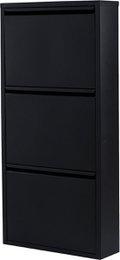 Metal shoe cabinet 3 - doors | Matt black