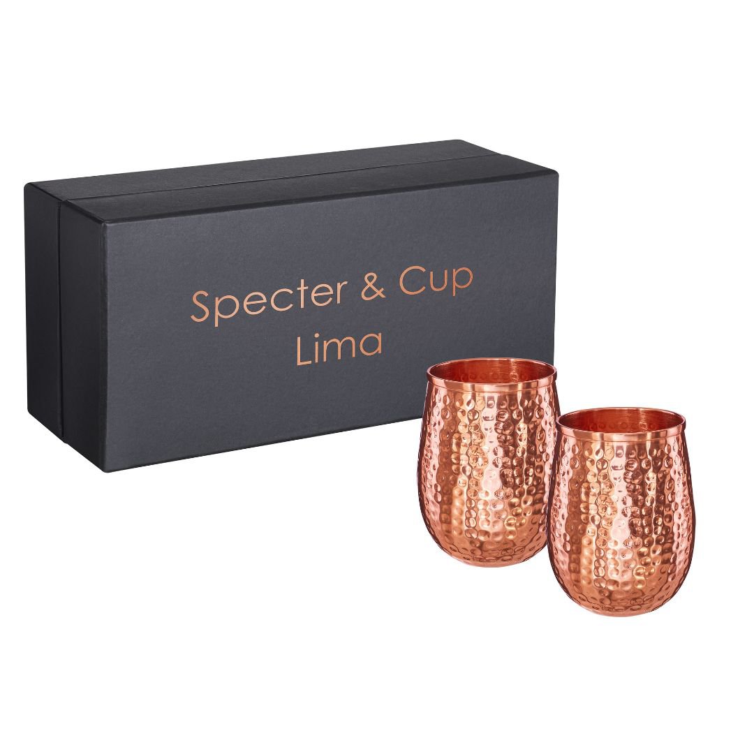 Juego de copas de cobre Lima – 2x copas de cóctel (martilladas, 470 ml)