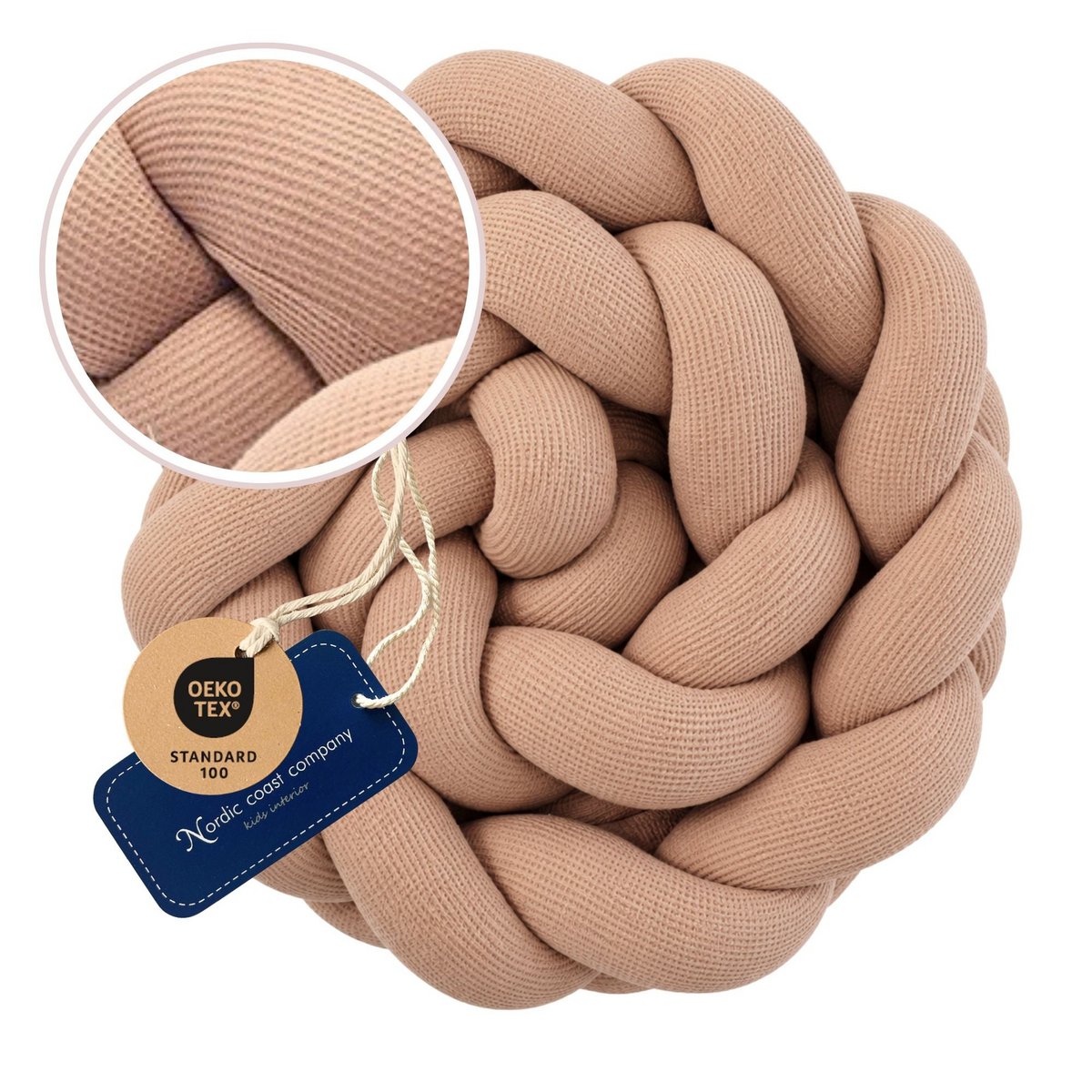 Cama serpiente trenzada gofre suave caramelo XL