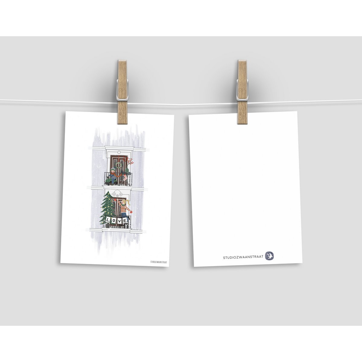 postal - serie 'Navidad'- 'Navidad balcón'