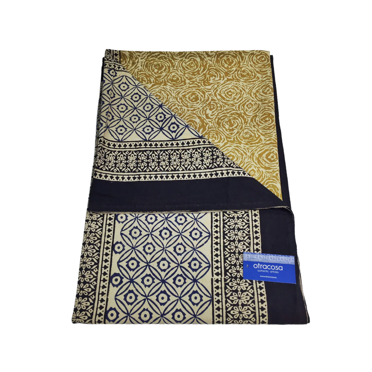 Überwurf Bagru Cotton Small - Otra Cosa - Schwarz/Navy/Ecru/Gold - 7