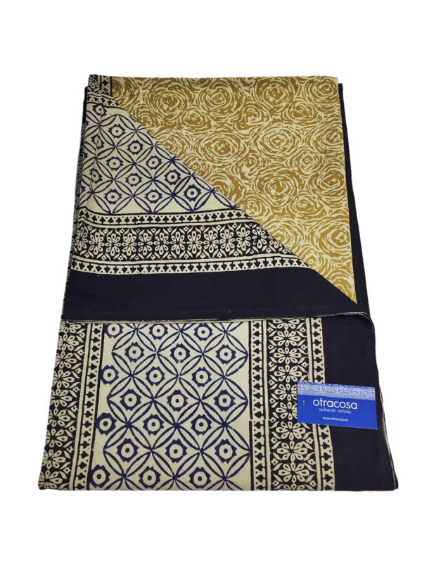 Überwurf Bagru Cotton Small - Otra Cosa - Schwarz/Navy/Ecru/Gold - 7