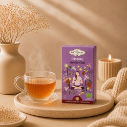 Entspannender Bio-Kräutertee – natürliche Aufgüsse, Chai-Vanille, idealer Abend mit faszinierenden Aromen – süßer und cremiger Geschmack – koffeinfrei