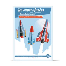 Colorful toy rocket models in various shapes and sizes, suitable for arts and crafts projects.