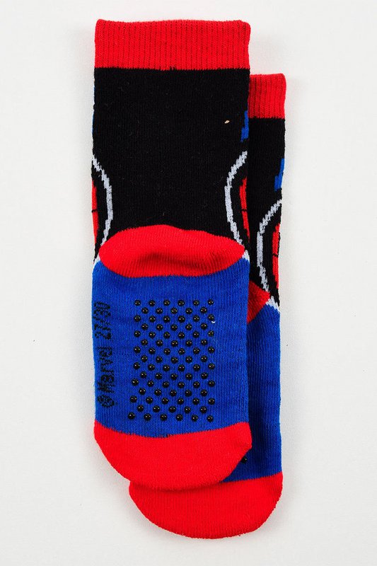 Lot von 96 Einheiten | Rutschfeste Spiderman-Frottee-Socken für Kinder | Offiziell lizenzierte Produkte | SUN CITY-Gruppe