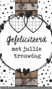 Kleine Karte 5 x 8,5 cm mit Text Glückwünschen zu Ihrem Hochzeitstag.