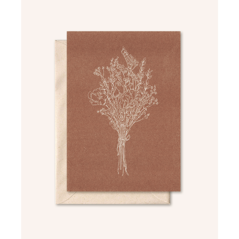 Bæredygtigt kort + kuvert | Buket blomster | Fig