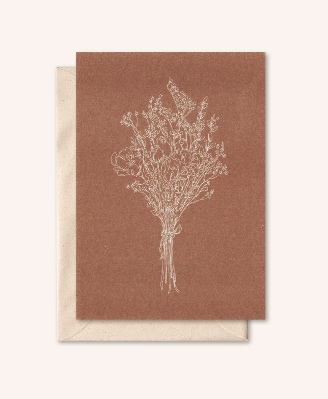Bæredygtigt kort + kuvert | Buket blomster | Fig