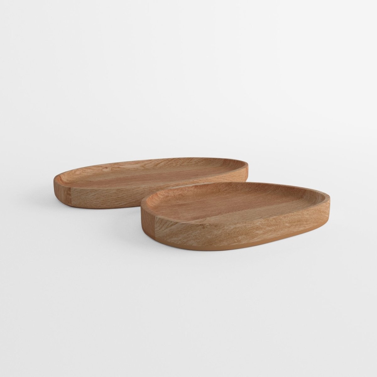 Juego de 2 bandejas Bolonia, en madera natural