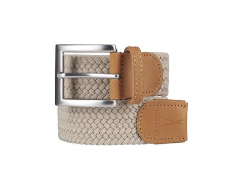 Beigefarbener elastischer geflochtener Gürtel