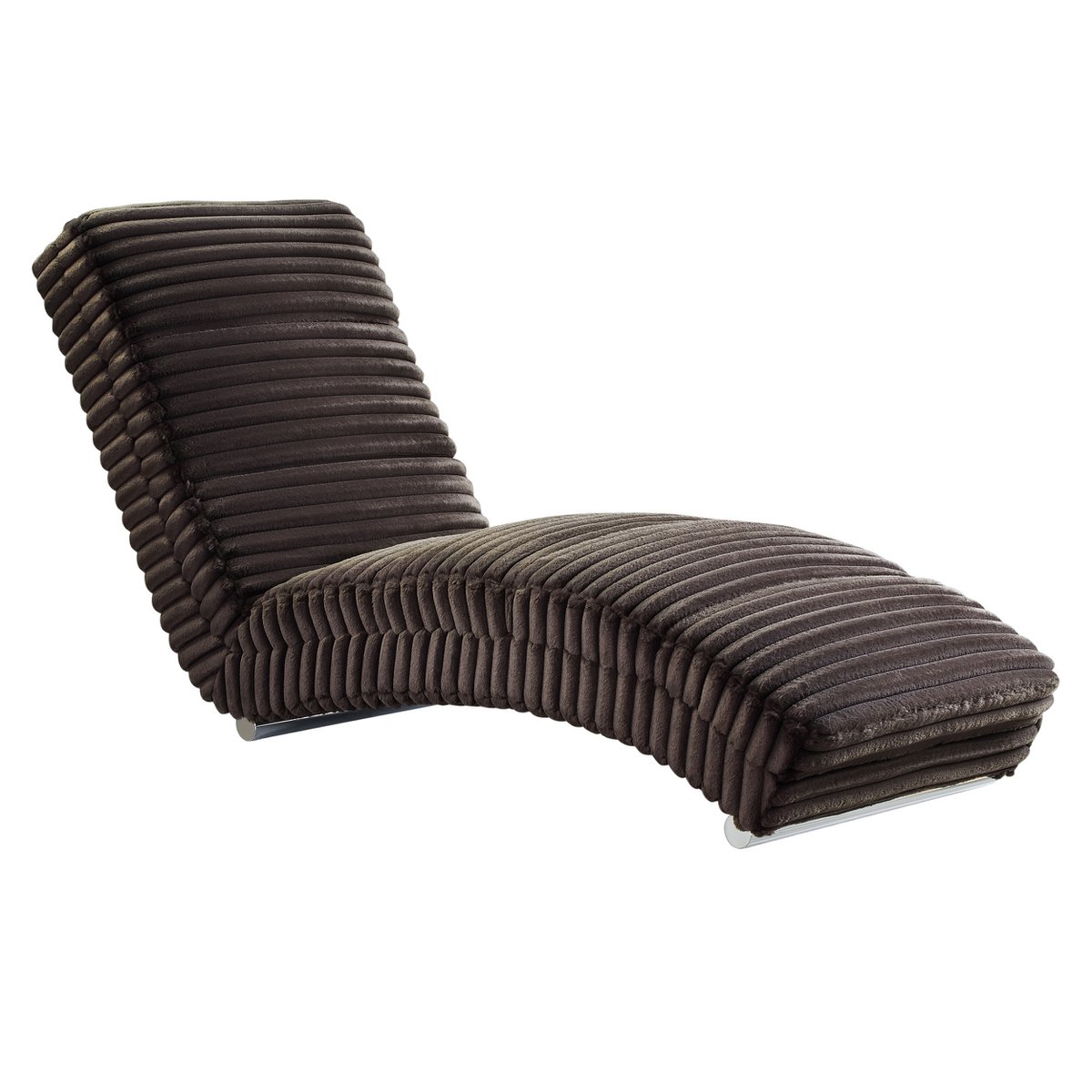Chaiselongue Plüsch-Cord Schwarz