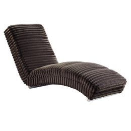 Chaise longue de pana de felpa negro