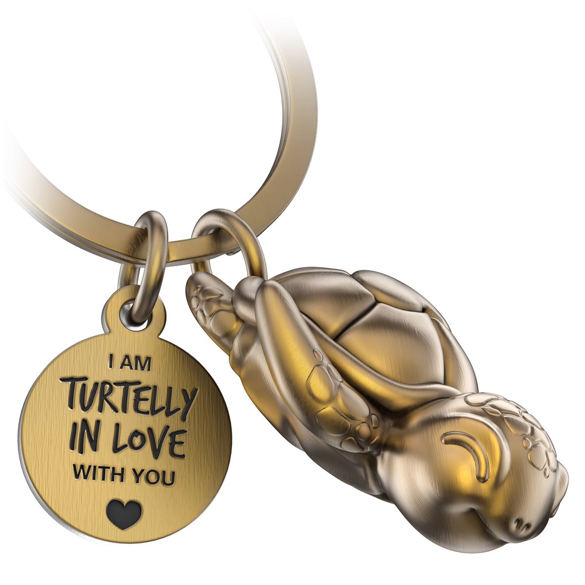 "Turtelly in Love" schildpadsleutelhanger "Snappy" met gravure - liefdevolle geluksbrenger