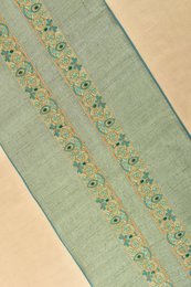 Bordløber | Broderet Dupion Silke Perlearbejde | 203x36 cm