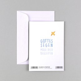 Glückwunschkarte Kommunion Konfirmation Taufe Kreuz Punkte Marie