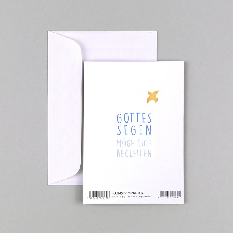 Glückwunschkarte Kommunion Konfirmation Taufe Kreuz Punkte Marie