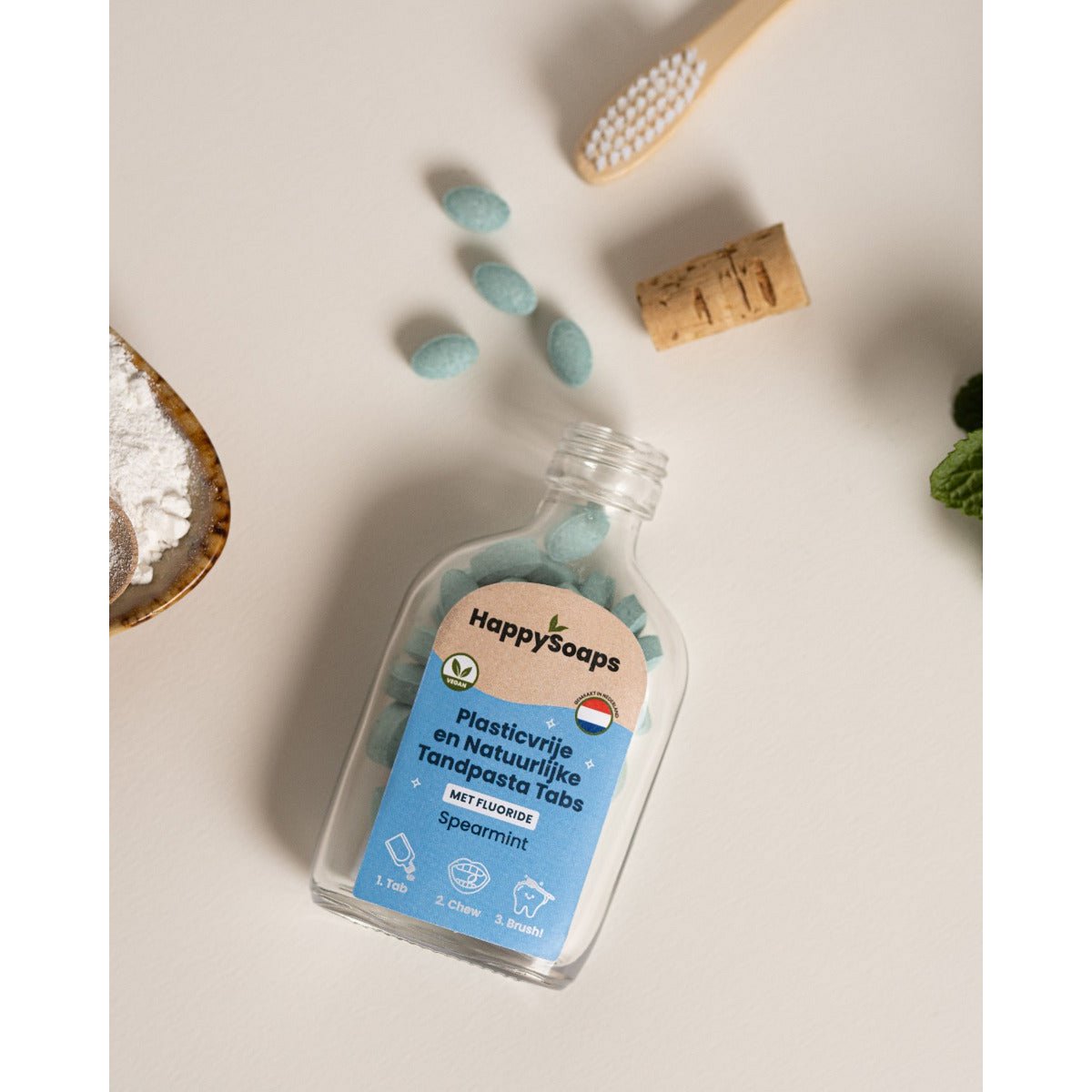 Toothpaste Tabs - with fluoride - spearmint
