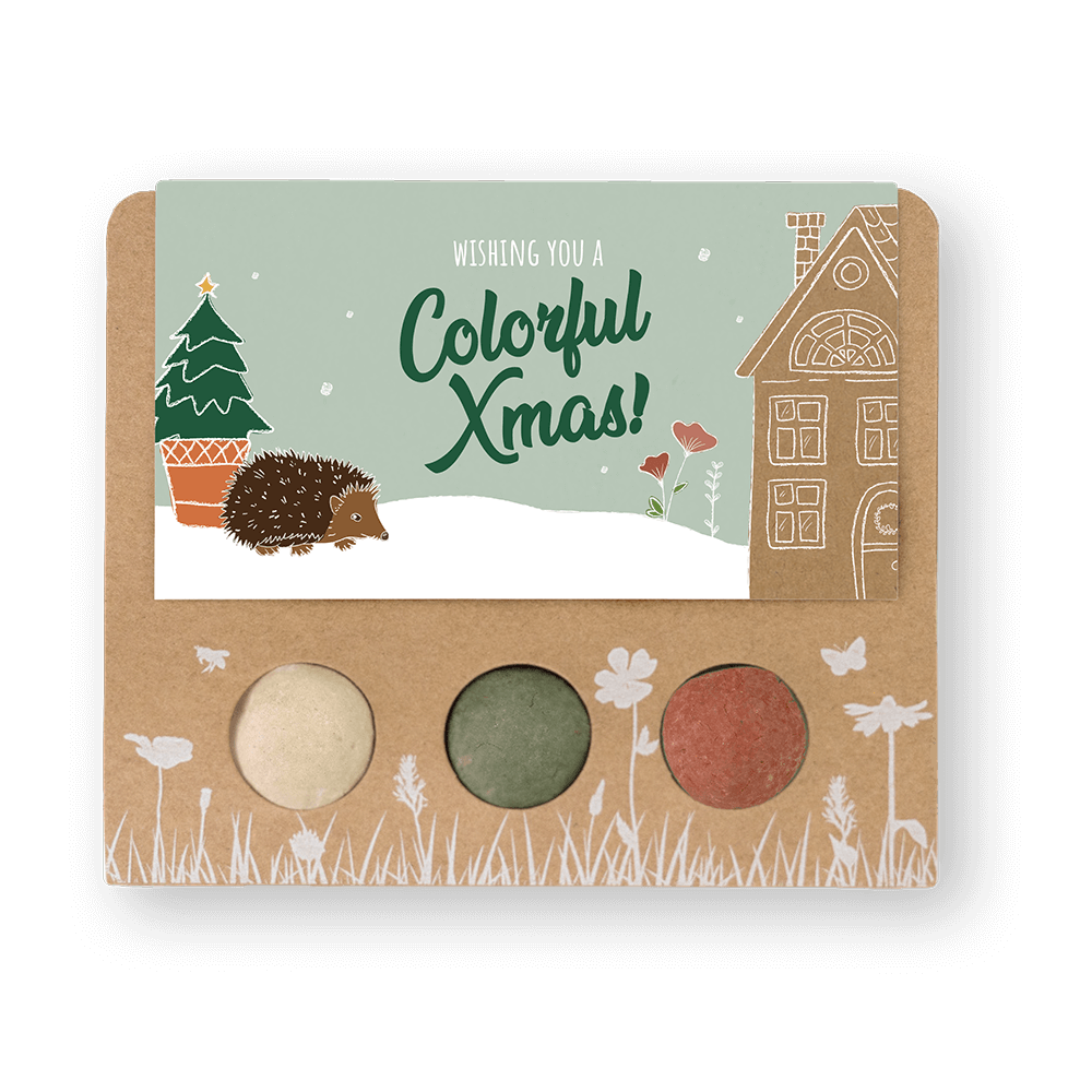 Giveaway Gift with 3 Flower Bombs - Colorful christmas
