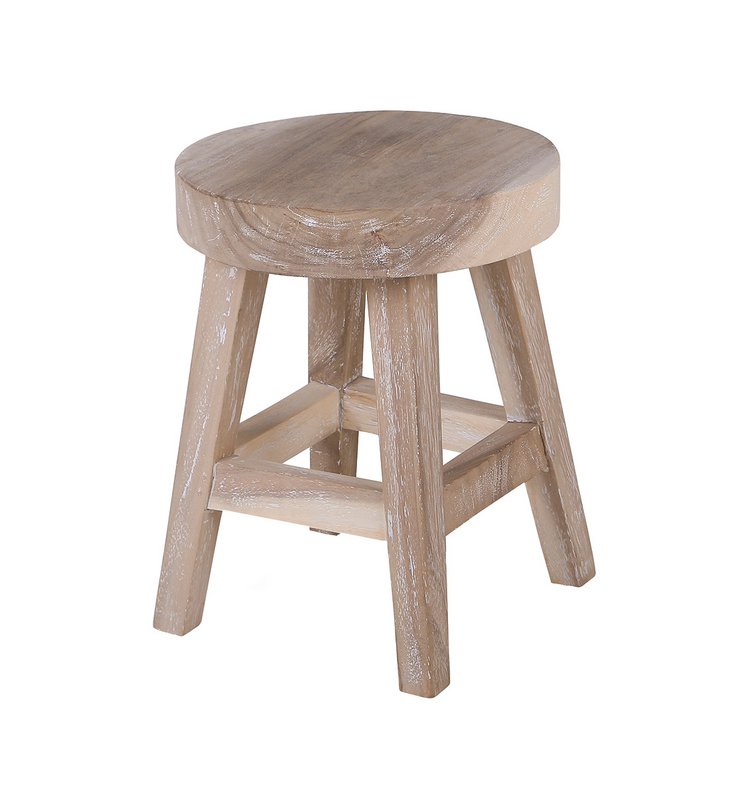 Stool Herma - wood - round top