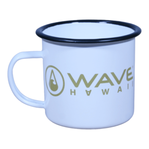 Enamel cup black-gold, 350 ml