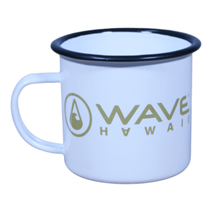 Enamel cup black-gold, 350 ml