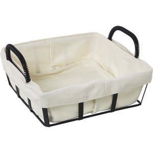 BREAD BASKET WITH BLACK METAL FABRIC, FABRIC: 95% COTTON + 5% POLYESTER 22X20X11CM CU82810