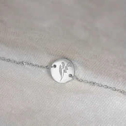 Bracelet Fleur de Naissance - Argent (peut être commandé par mois)
