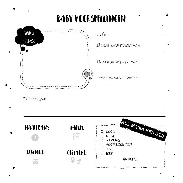 Ausfüllbuch SilliBeads - Das Babyshower Ausfüllbuch - Hardcover Wire-o (BLACK/WHITE RANGE)