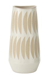J -Line Vase Kai - Keramik - Beige/hvid - Stor - 40 cm høj