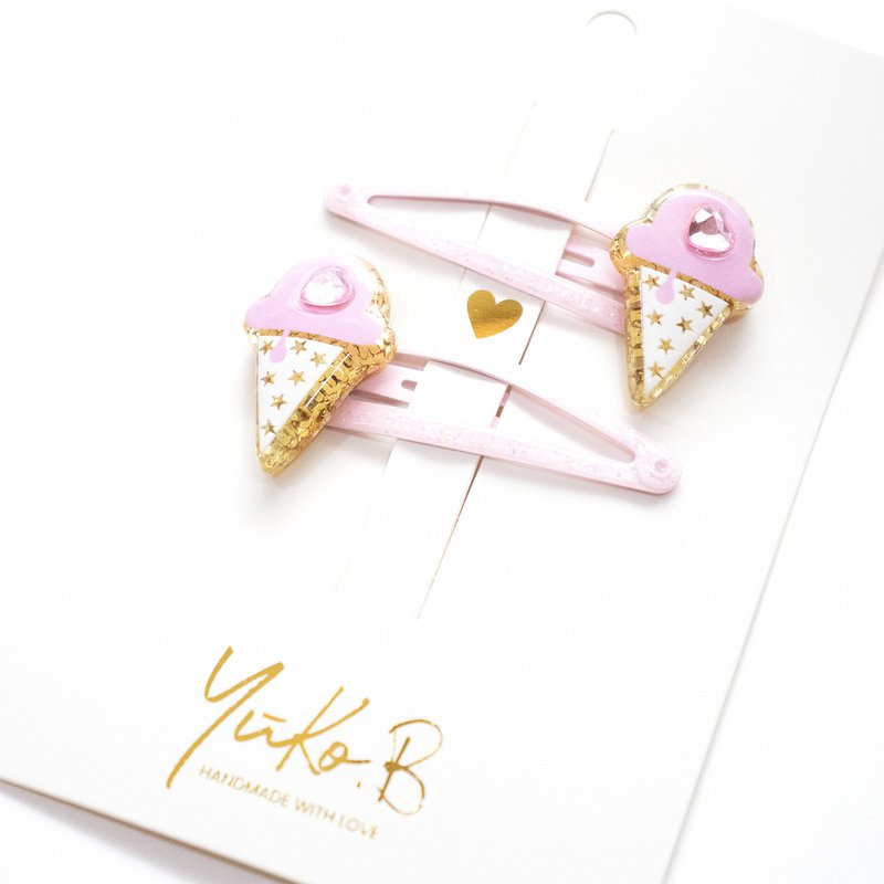Duo Children's Premium Barrettes - Sparkle Petites Glaces D'amour