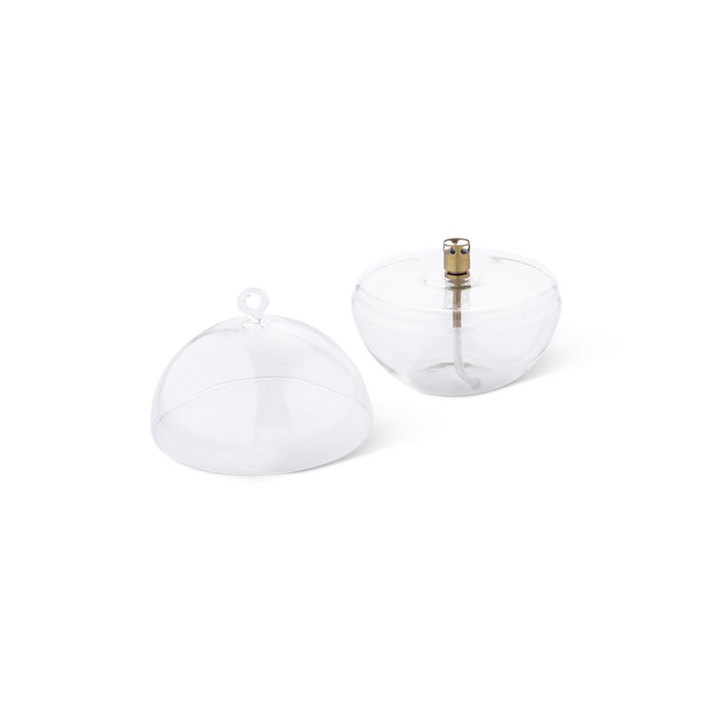 Olielamp Round cover clear brass L