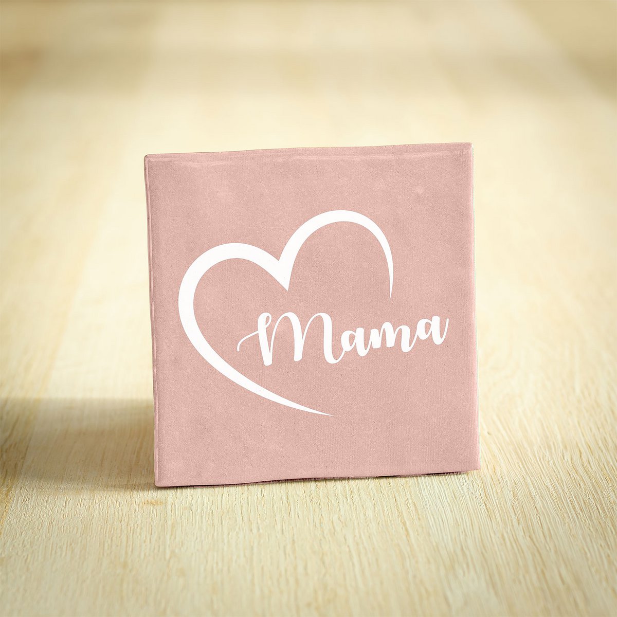 Tegeltje - Mama | Roze & Wit | 10x10cm