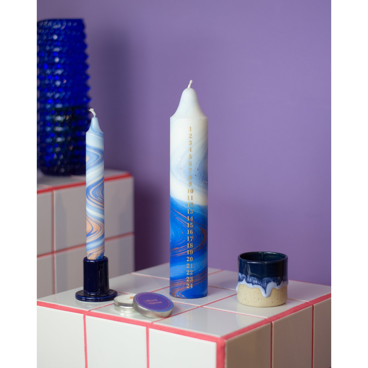 Adventskerze Pastell, Weihnachtskalender