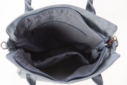 Hand/shoulder bag Dark blue curvy design