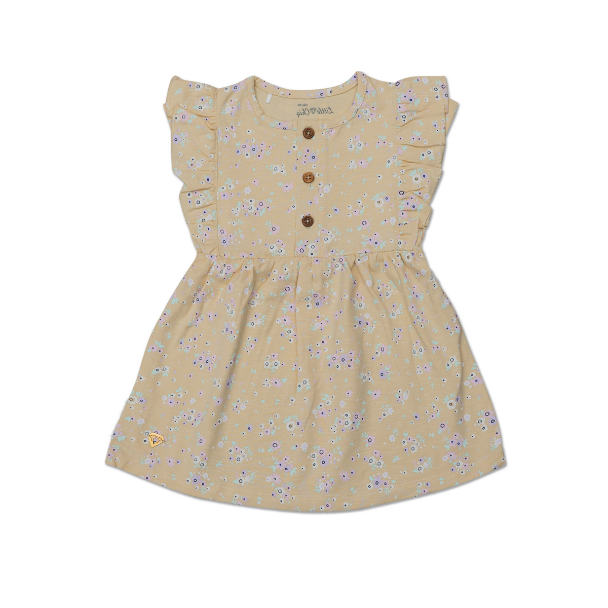 Robe Bébé Luxe Sable avec Manches Papillon