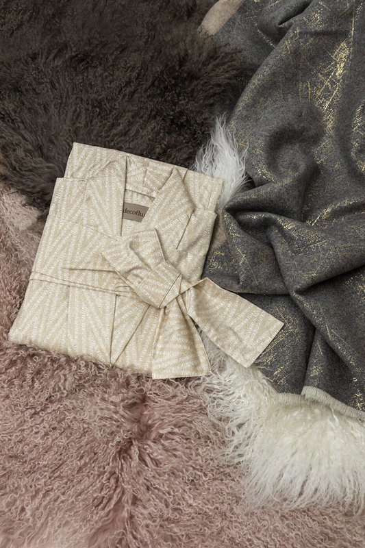 Klassischer Satin-Bademantel in Twist-Gold