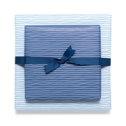Carta da avvolgimento blu con motivo ad onde - carta da avvolgimento marittima per battesimo, comunione e conferma, acqua di avvolgimento dell'acqua