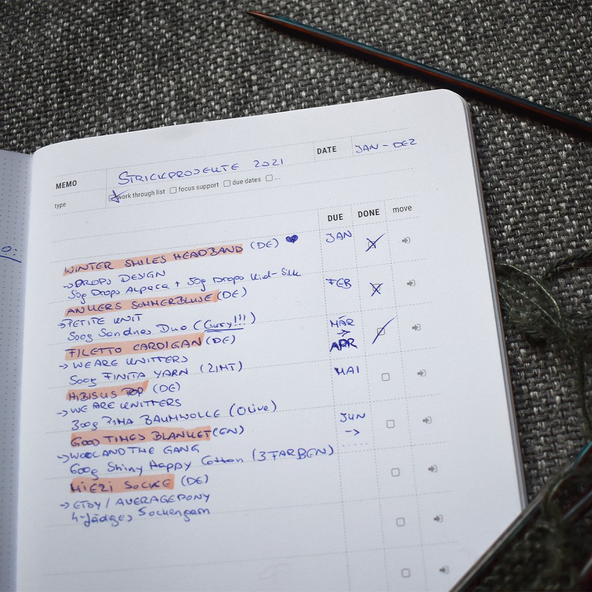 Cahier de papeterie d'organisation de mémos