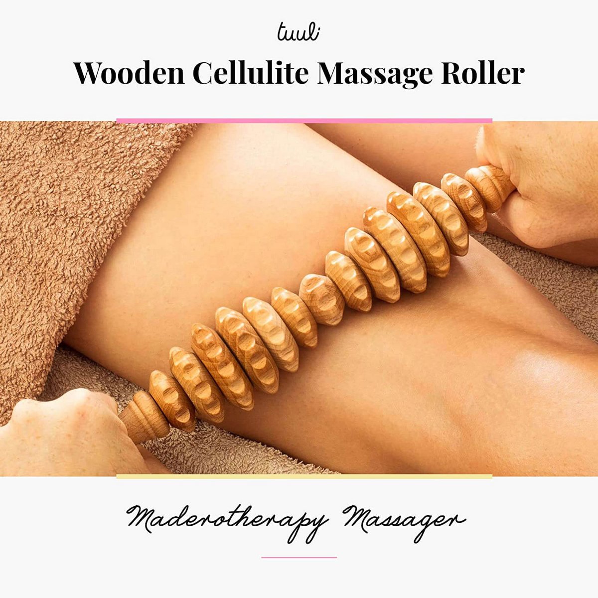 Oval Wooden Cellulite Massage Roller Lymphatic Drainage Massager Maderotherapy